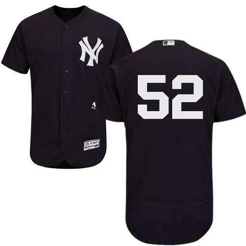 Yankees #52 C.C. Sabathia Navy Blue Flexbase Authentic Collection Stitched MLB Jersey